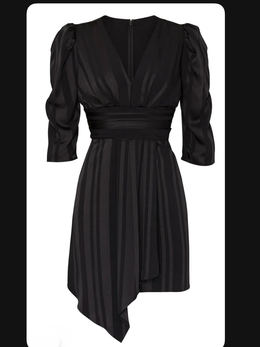 J.O.A Black Stripe Jacquard Satin Dres Size Medium